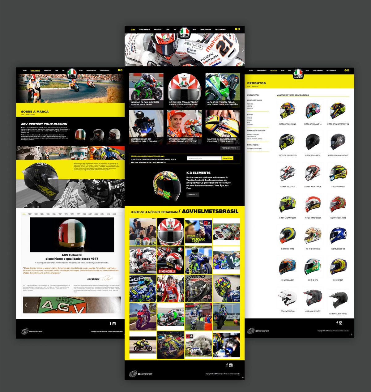 telas de site AGV capacetes