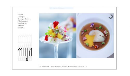 Tela de site Miya Restaurante
