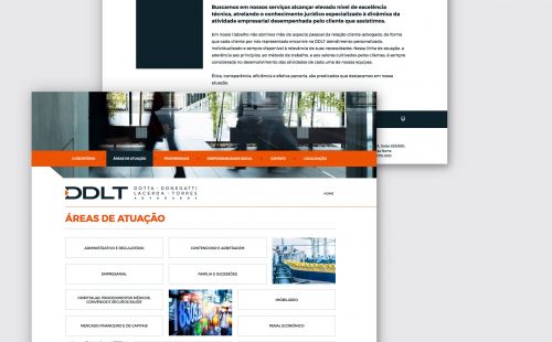 Detalhe de tela interna do site DDLT Advogados