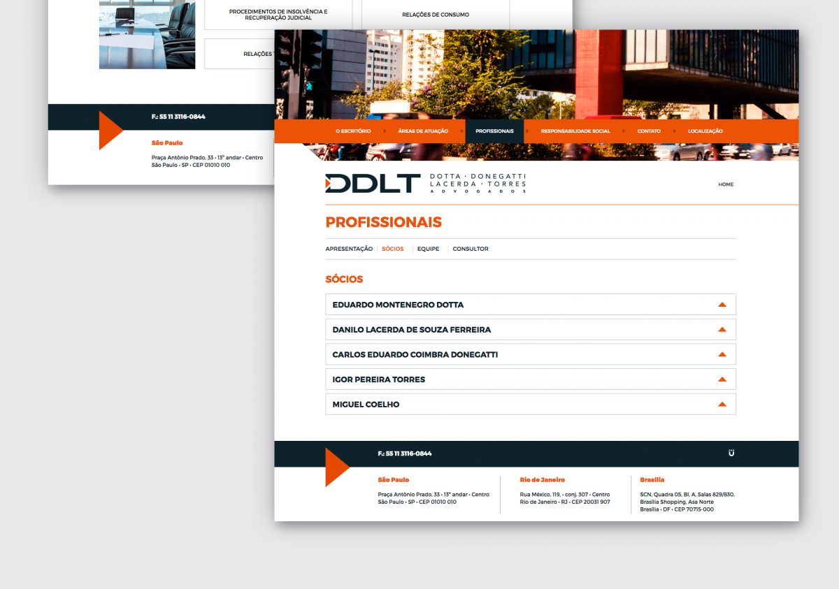 Detalhe de tela do site DDLT addvogados