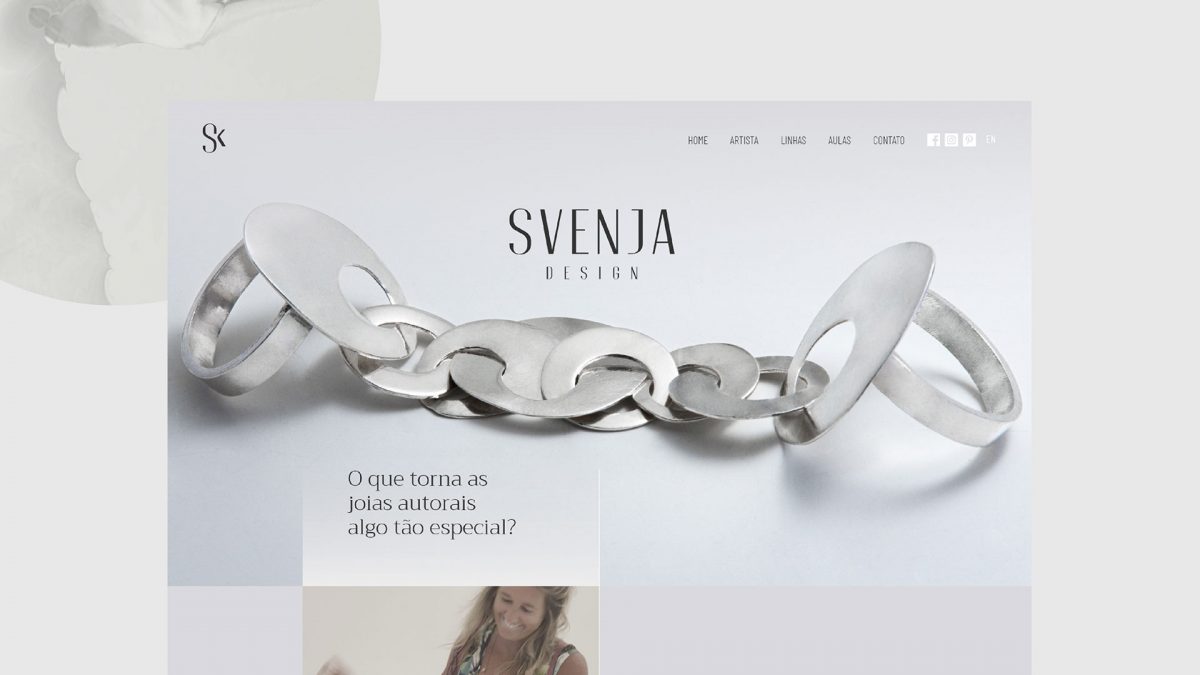 Apresentação de site Svenja desenvolvido pela Unitri Design