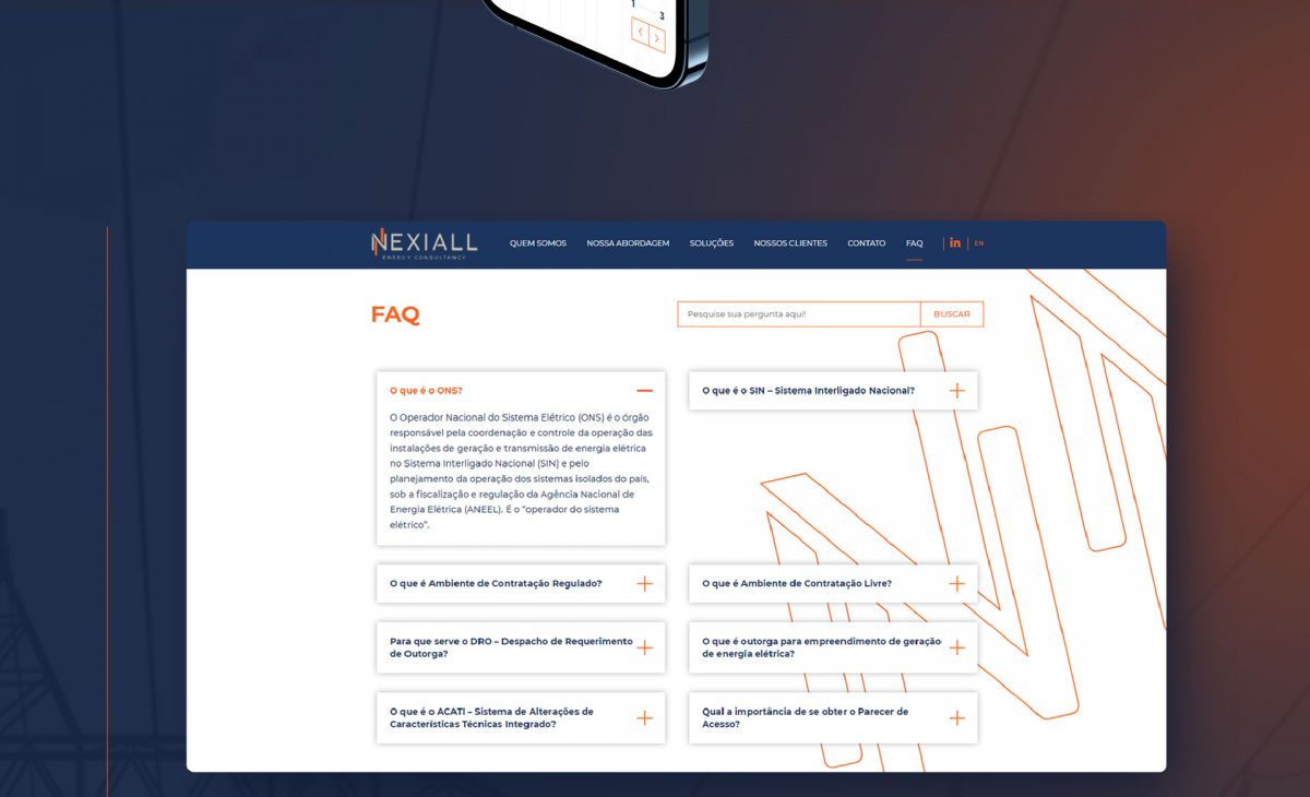 apresentação de site Nexiall desenvolvido pela Unitri Design