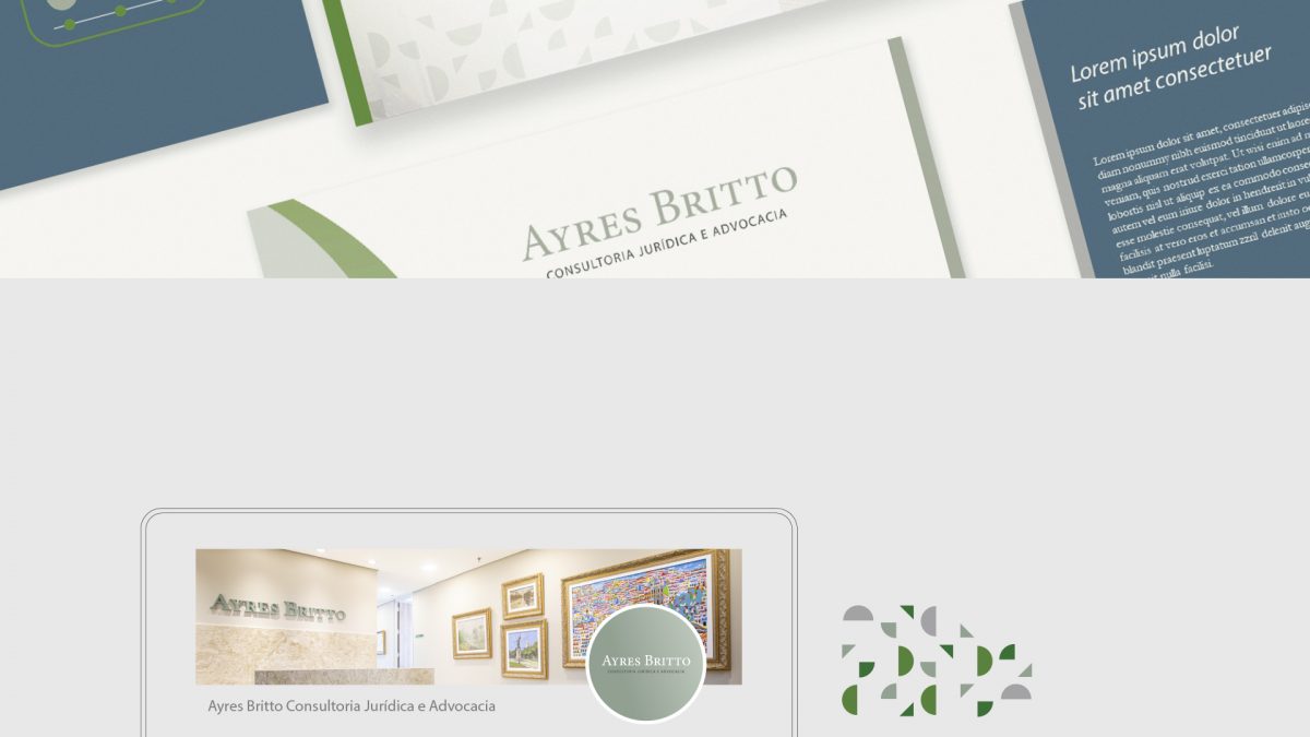 apresentação de ajuste de identidade visual Ayres Britto desenvolvida pela Unitri Design