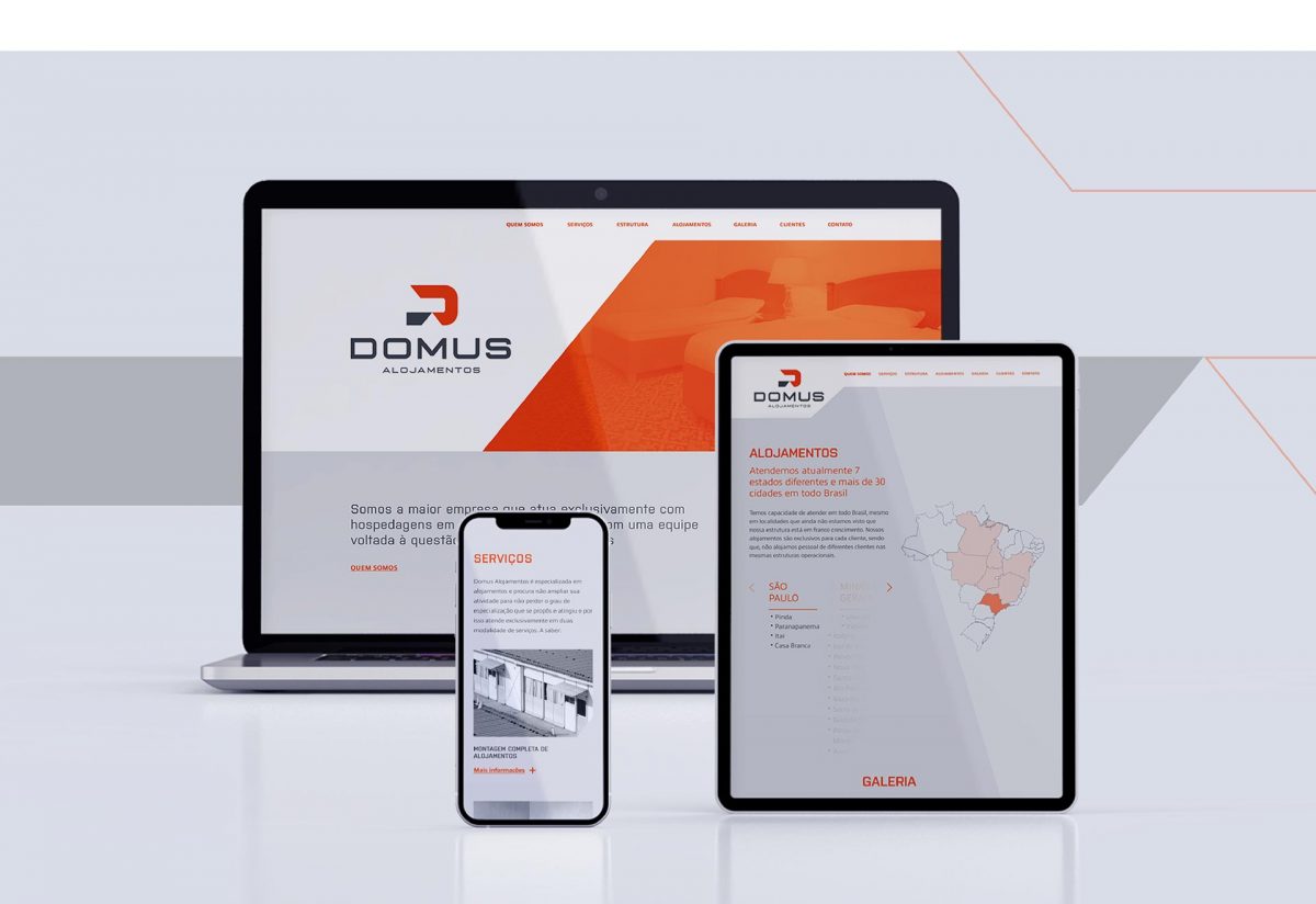 site DOMUS desenvolvido pela Unitri Design