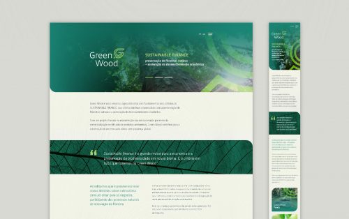 apresentação de site Green Wood, desenvolvido pela Unitri Design