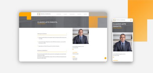 Site Pimentel e Rohenkohl Advogados Associados desenvolvido pela Unitri Design