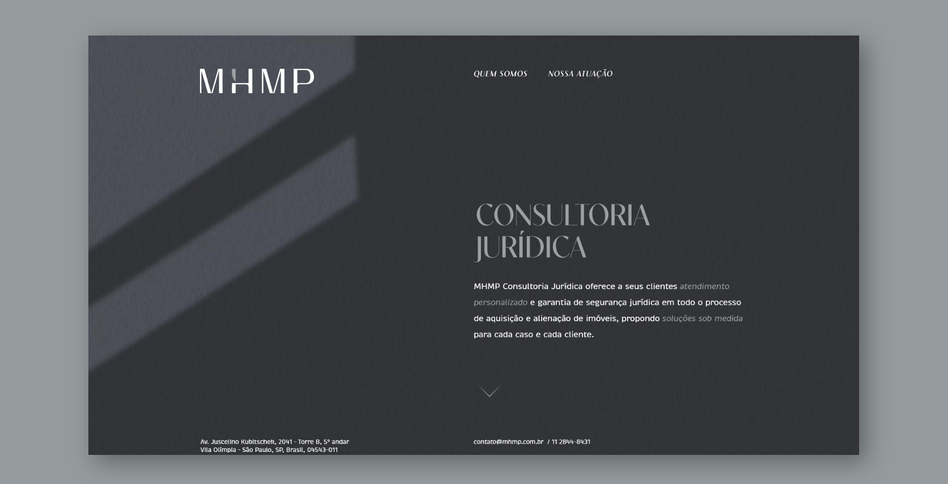 Site MHMP Consultoria Jurídica desenvolvido pela Unitri Design