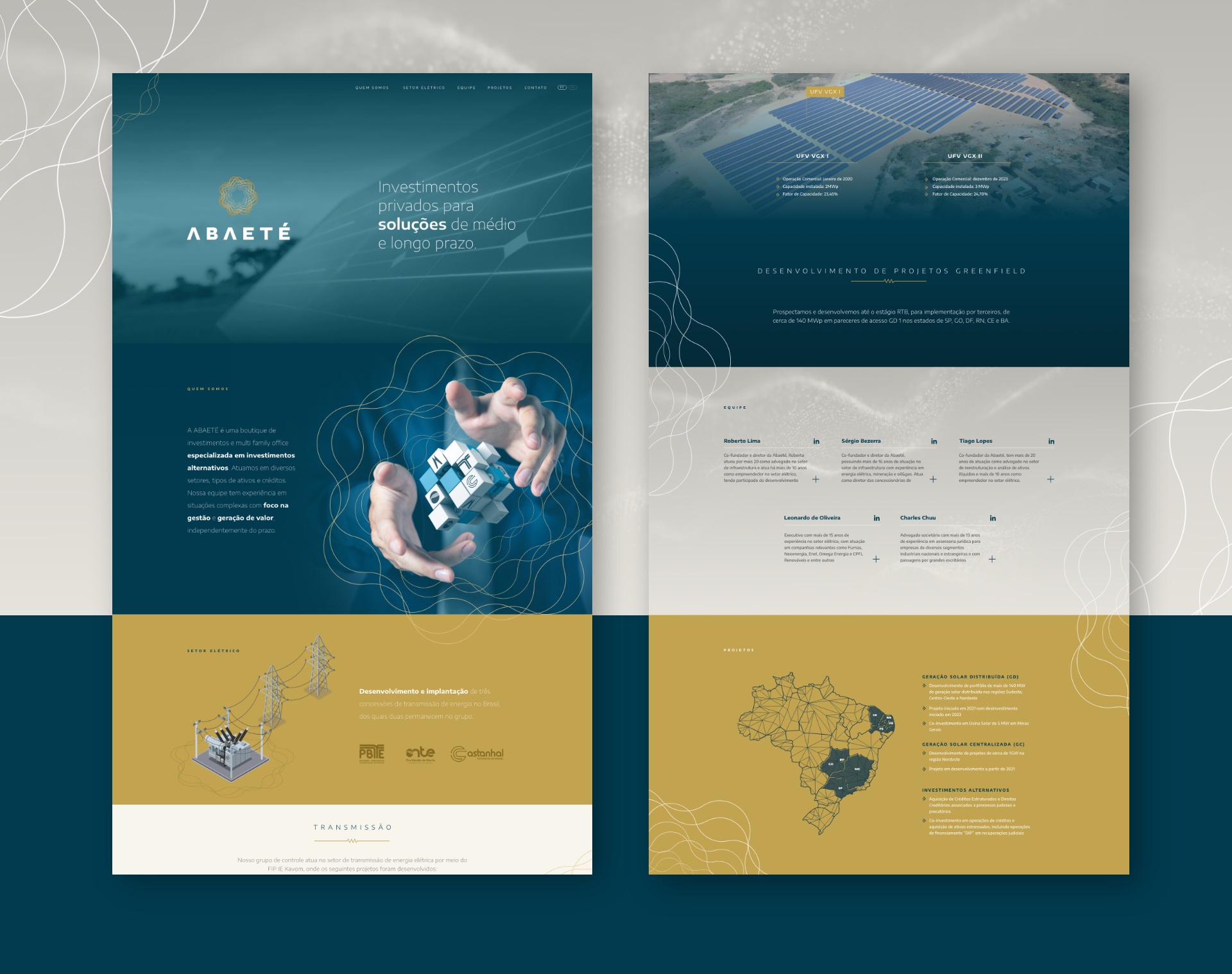 Site Abaeté Investimentos criados pela Unitri Design