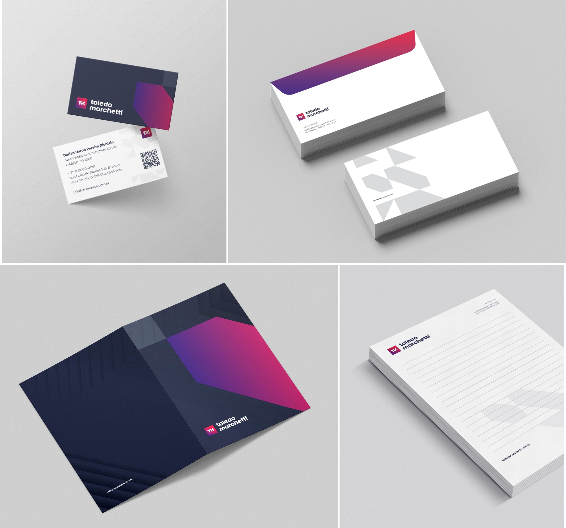 Logotipo, Identidade Visual e Site Toledo Marchetti criados pela Unitri Design