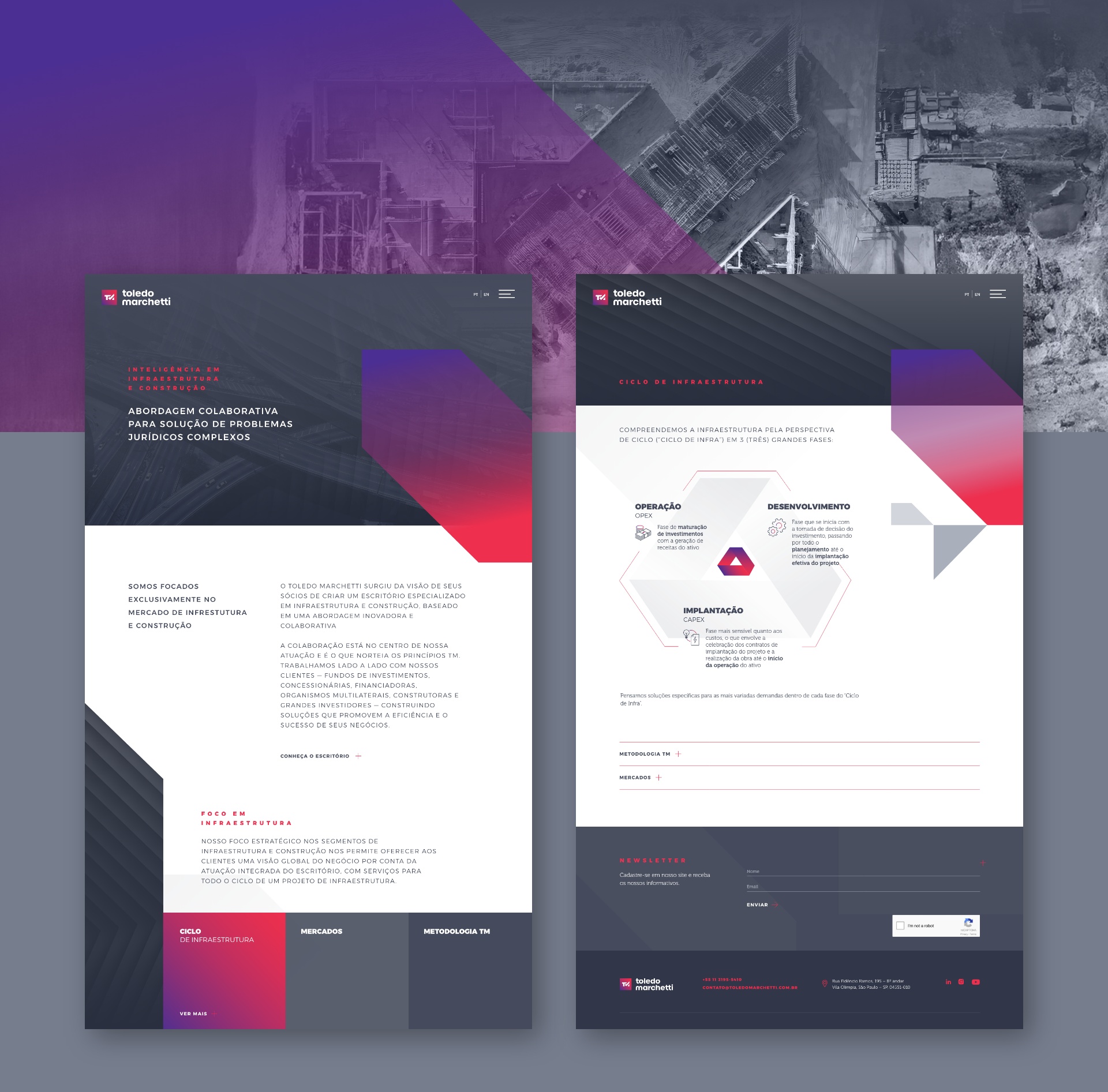 Logotipo, Identidade Visual e Site Toledo Marchetti criados pela Unitri Design