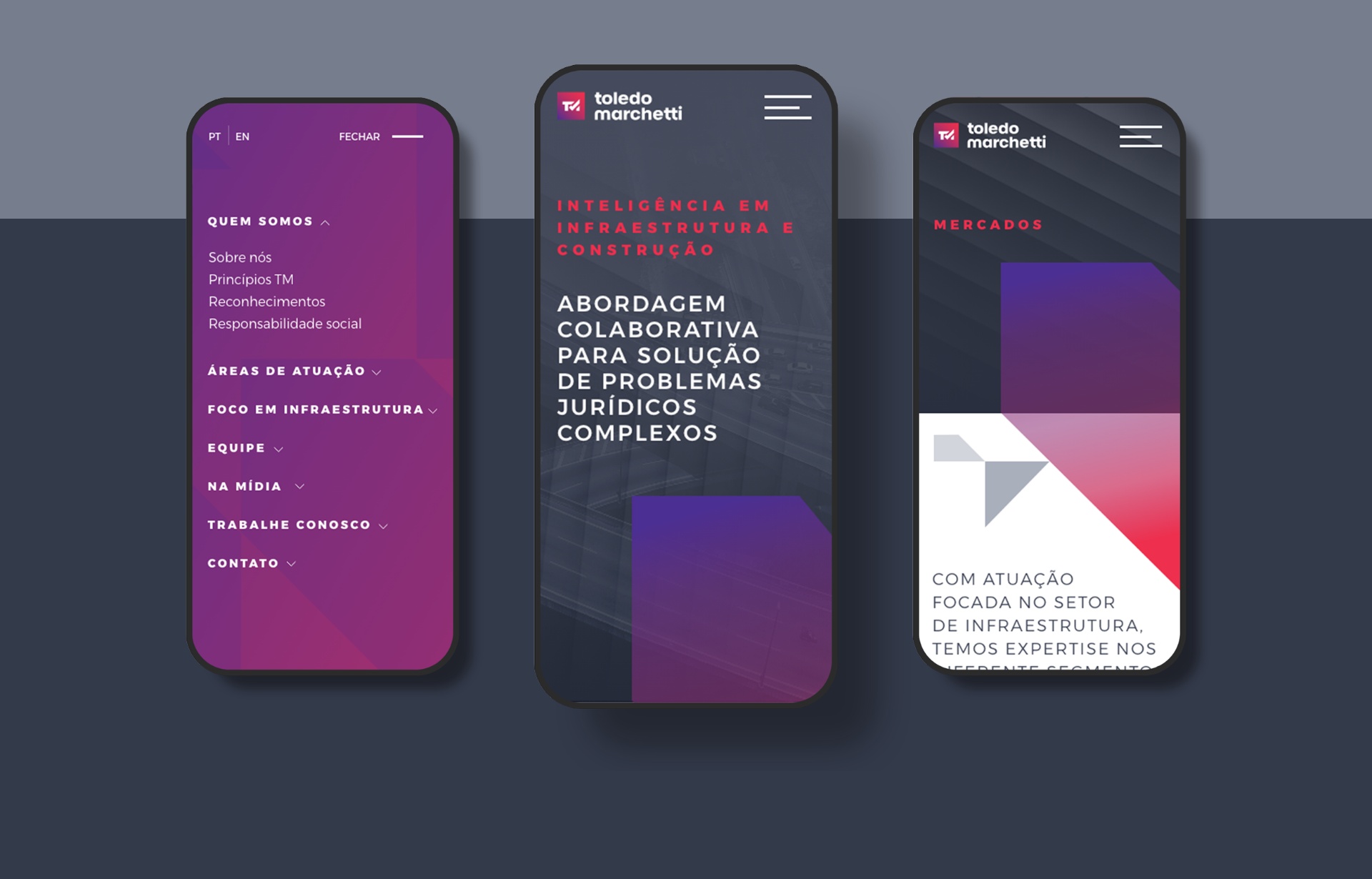 Logotipo, Identidade Visual e Site Toledo Marchetti criados pela Unitri Design