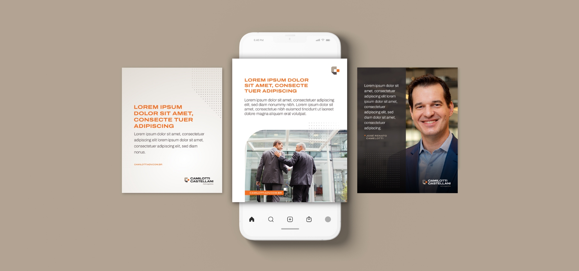 Estratégia, Logotipo, Identidade Visual e Site Camilotti Castellani Advogados criados pela Unitri Design