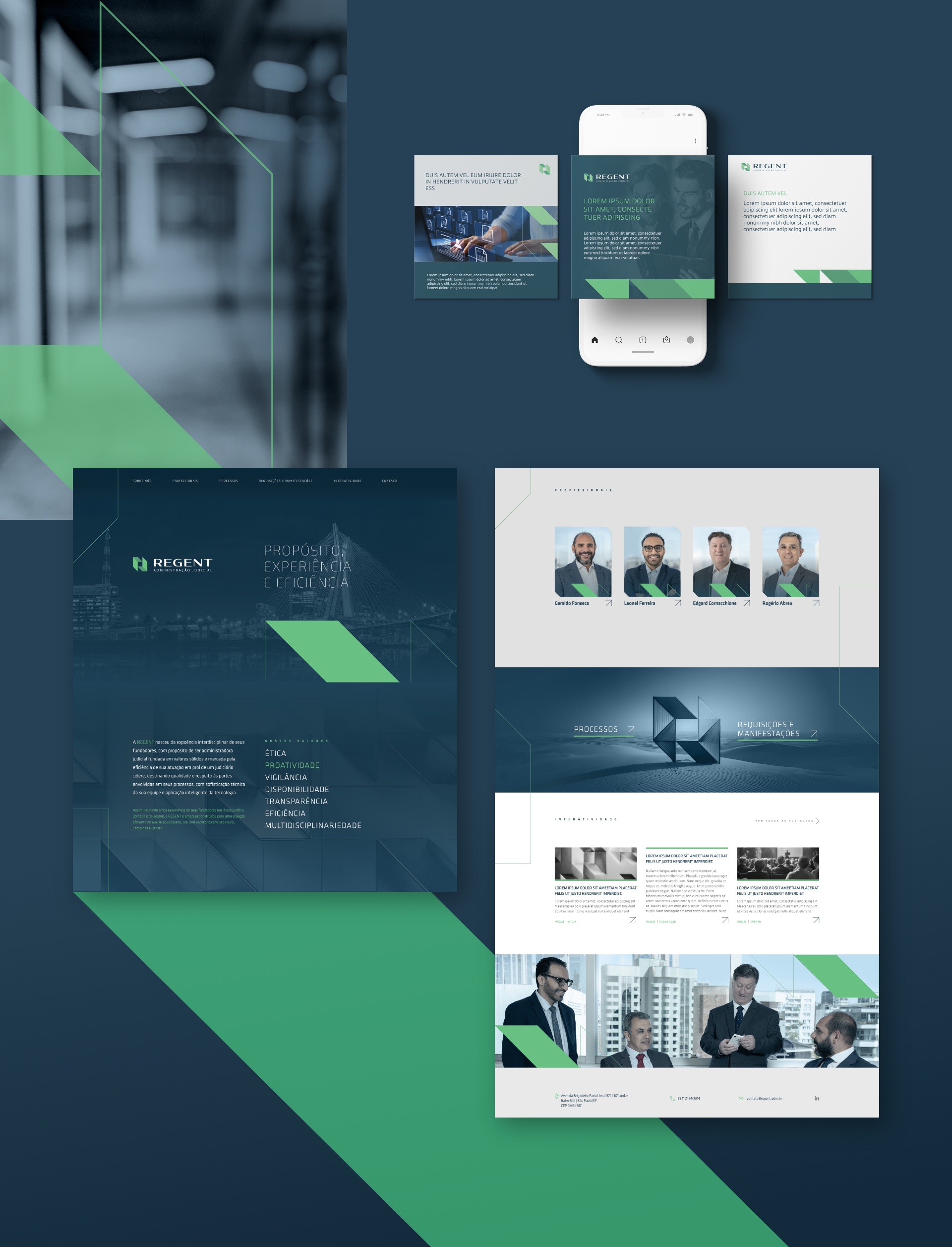 Logotipo, Identidade Visual e Site Regent criados pela Unitri Design