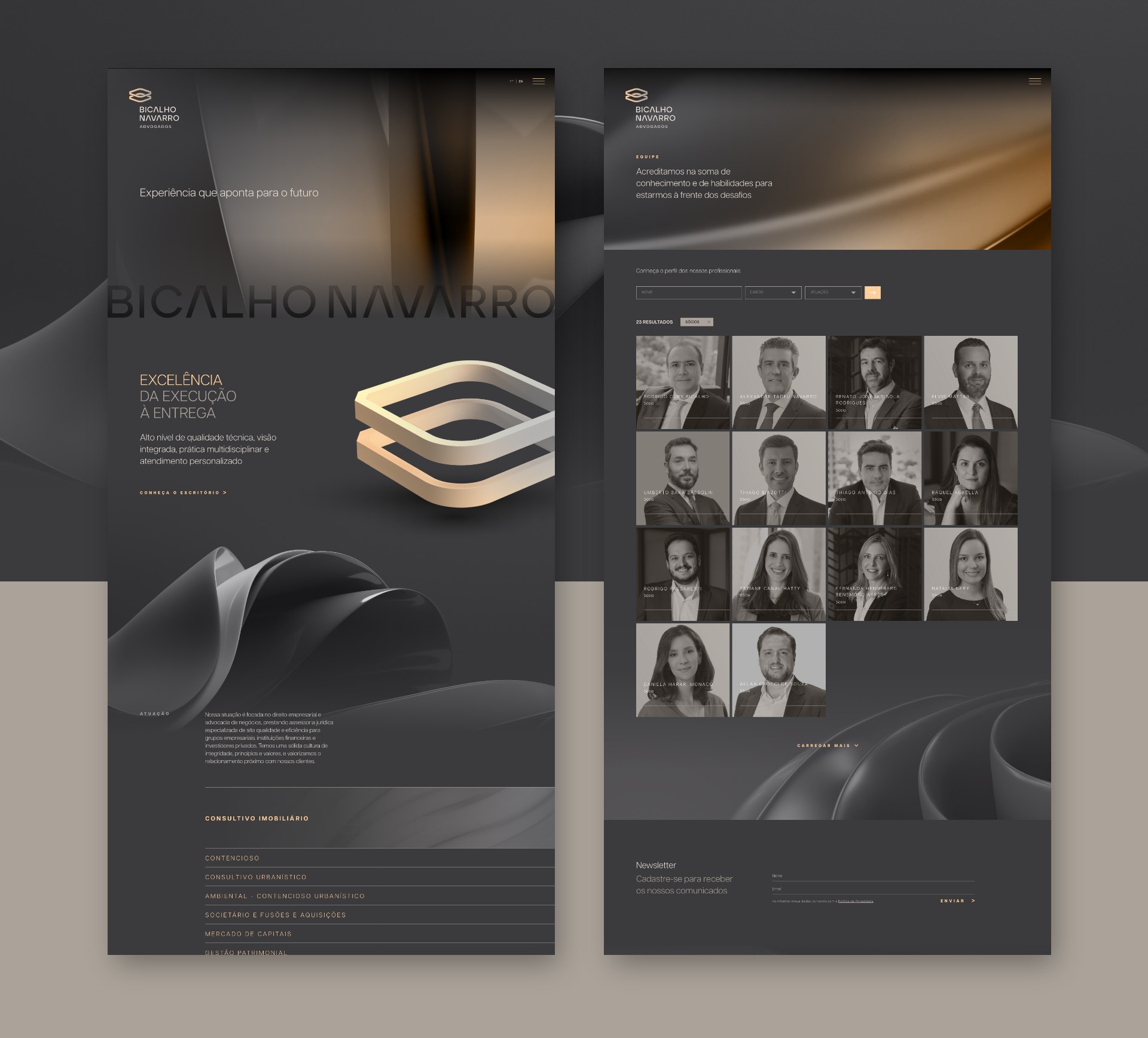 Site Bicalho Navarro Advogados criado pela Unitri Design