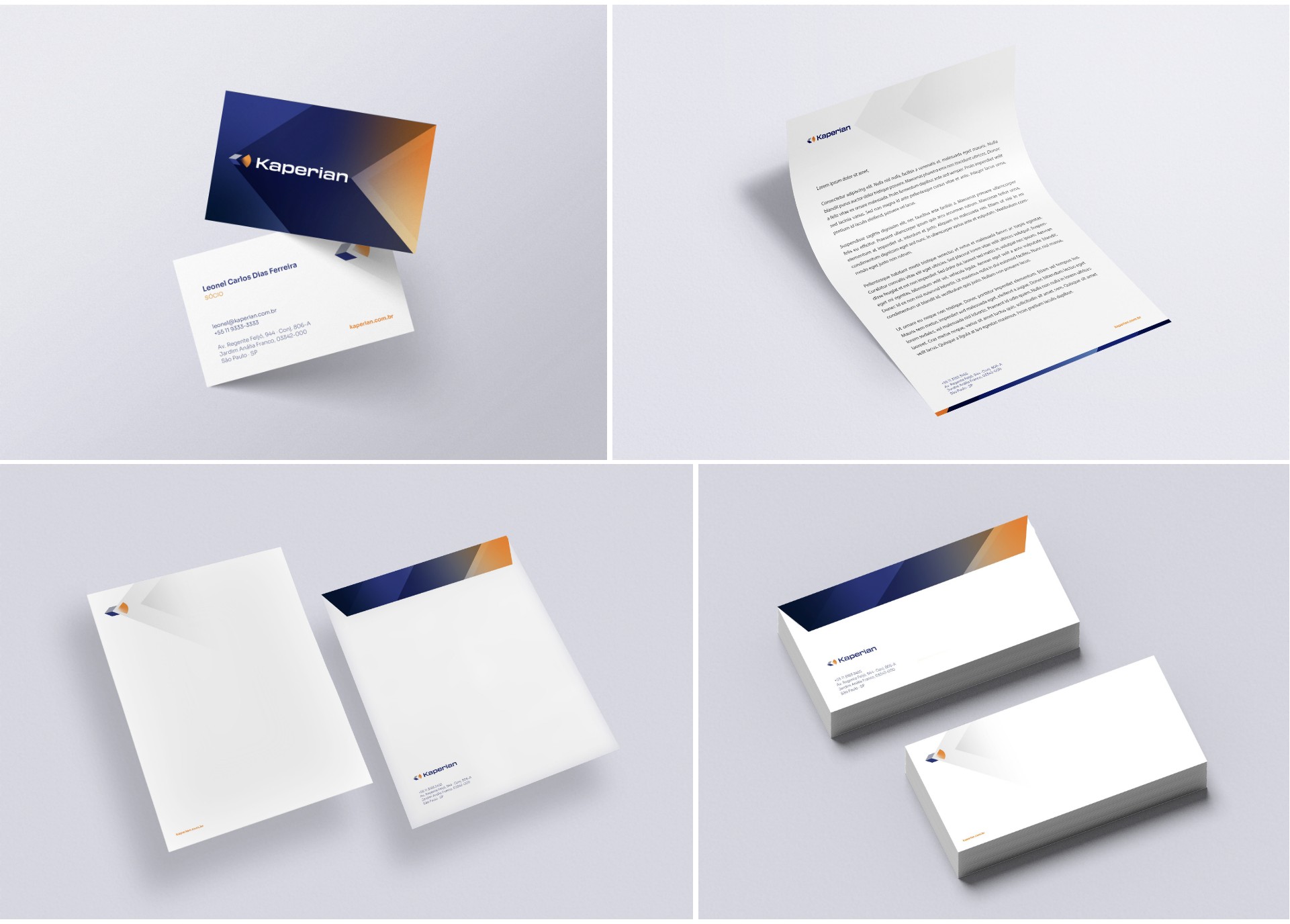 Logotipo, Identidade Visual e Site Kaperian Pericia Empresarial criados pela Unitri Design