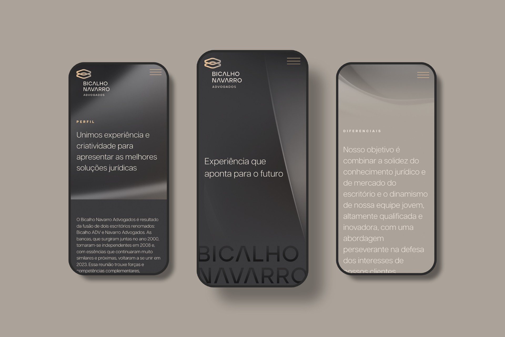Site Bicalho Navarro Advogados criado pela Unitri Design
