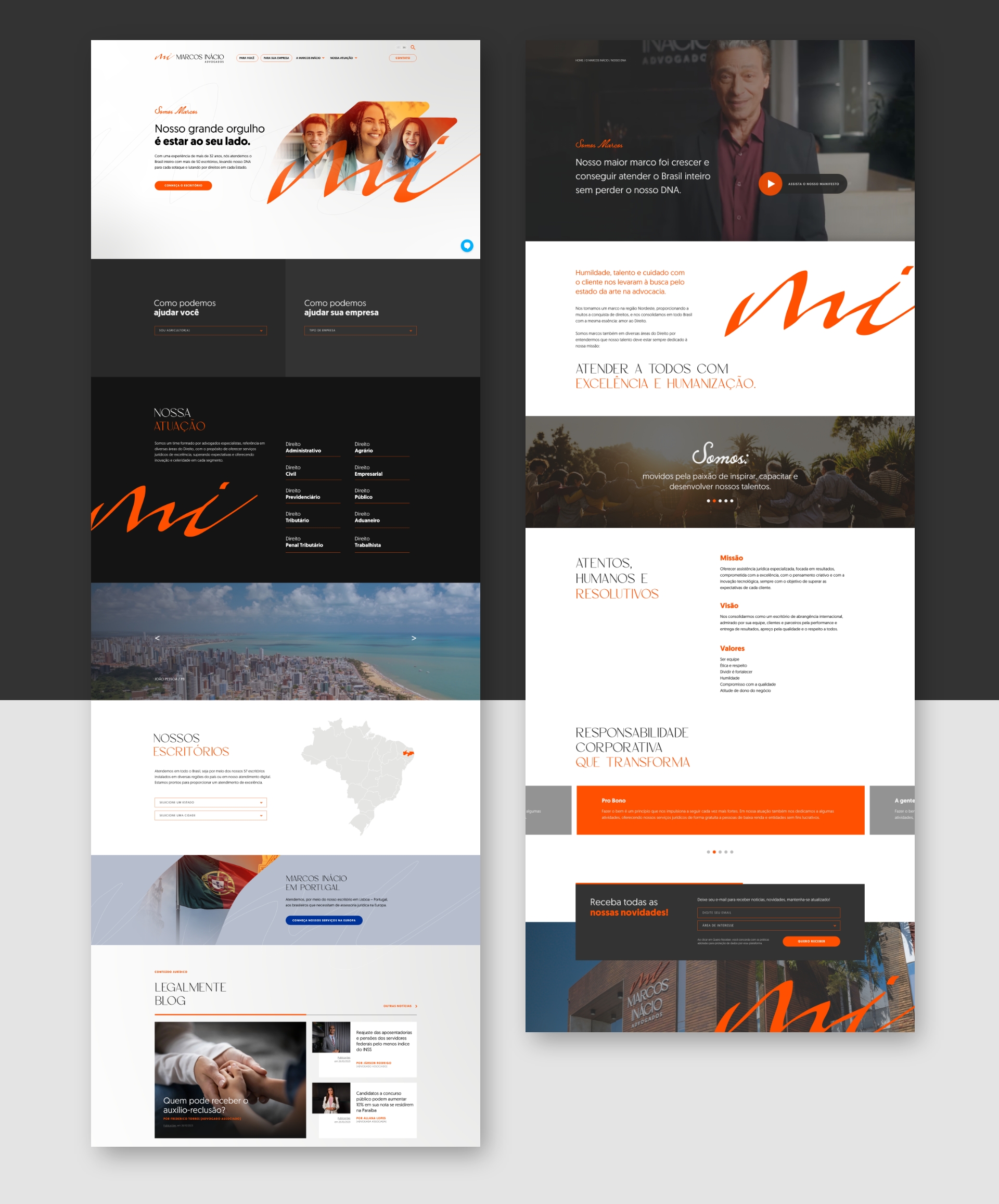 Site Marcos Inácio Advogados criado pela Unitri Design