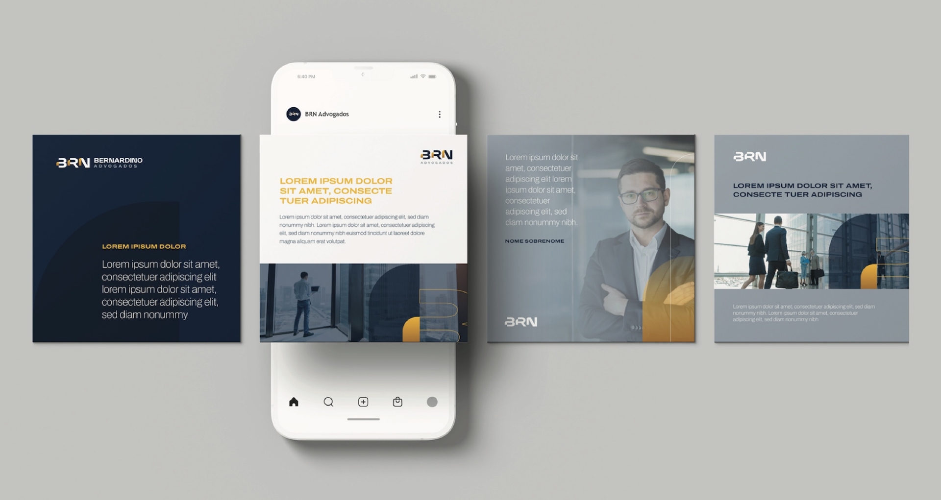 Logotipo, Identidade Visual e Site BRN Bernardino Advogados criados pela Unitri Design