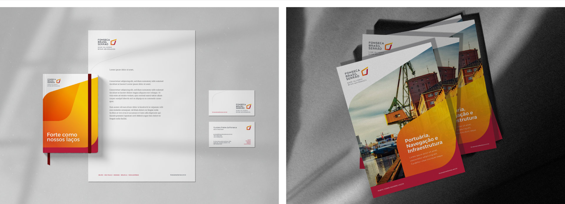 Logotipo, Identidade Visual Fonseca Brasil Serrão Advogados criados pela Unitri Design