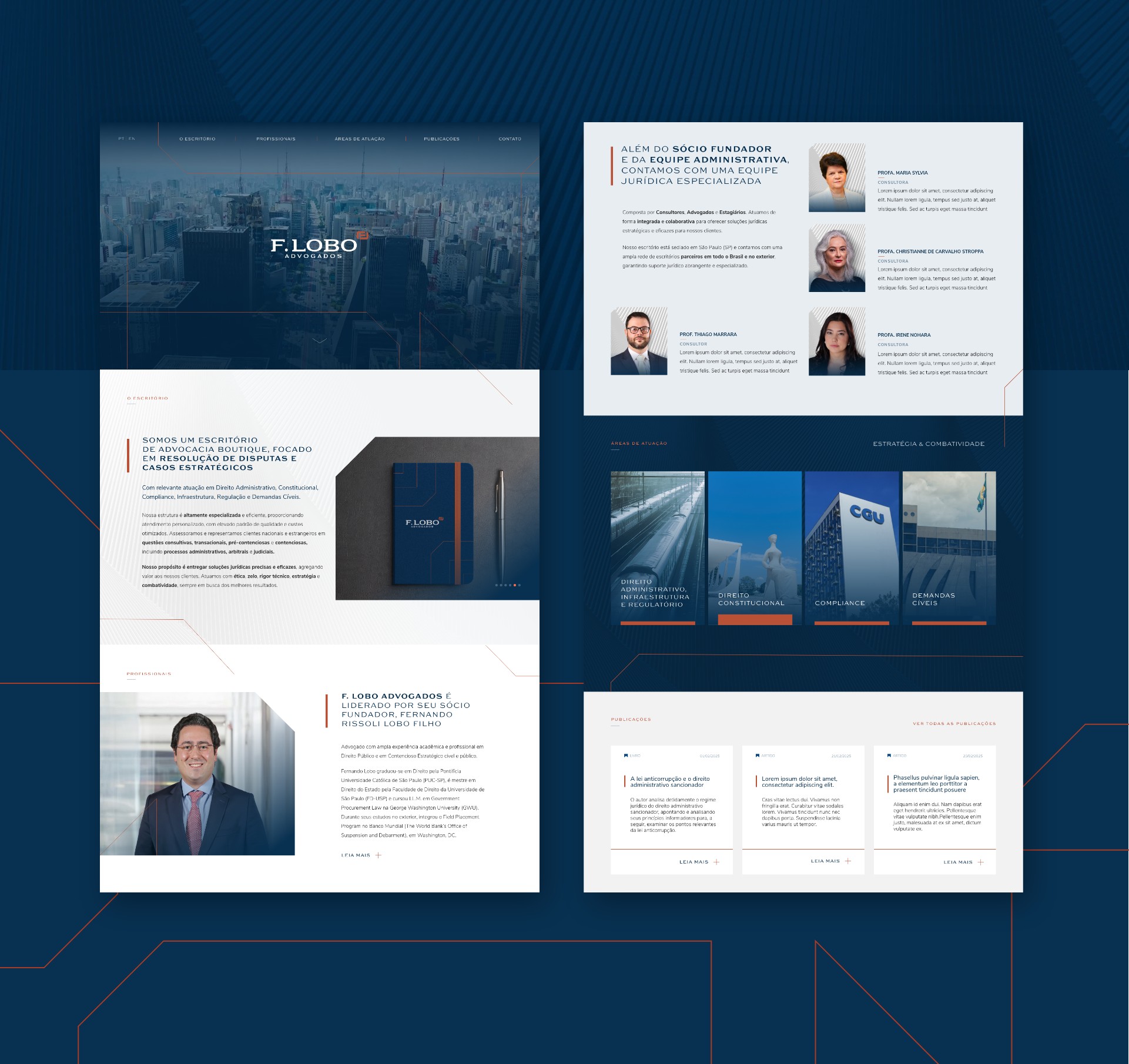 Logotipo, Identidade Visual e Site F.Lobo Advogados criados pela Unitri Design